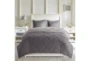 Eastern King Comforter-3 Piece Set Reversible Diamond Quilting Charcoal - Room