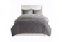 Eastern King Comforter-3 Piece Set Reversible Diamond Quilting Charcoal - Signature