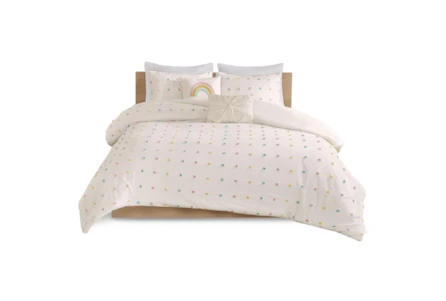 Full/Queen Comforter-5 Piece Set Pom Pom Multi