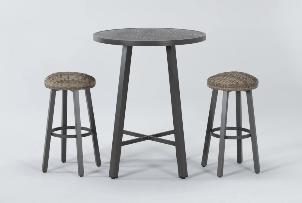Capri Outdoor Round Bar Table Set for 2