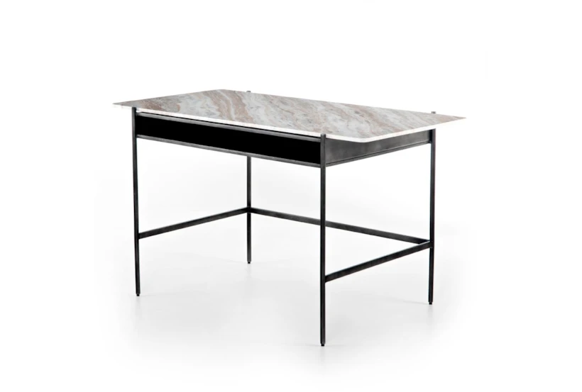 Marble And Hammered Iron Desk - 360