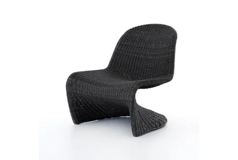 Black Woven Cantilever Outdoor Chair - 360
