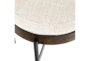 Wood + Upholstered Round Ottoman - Detail