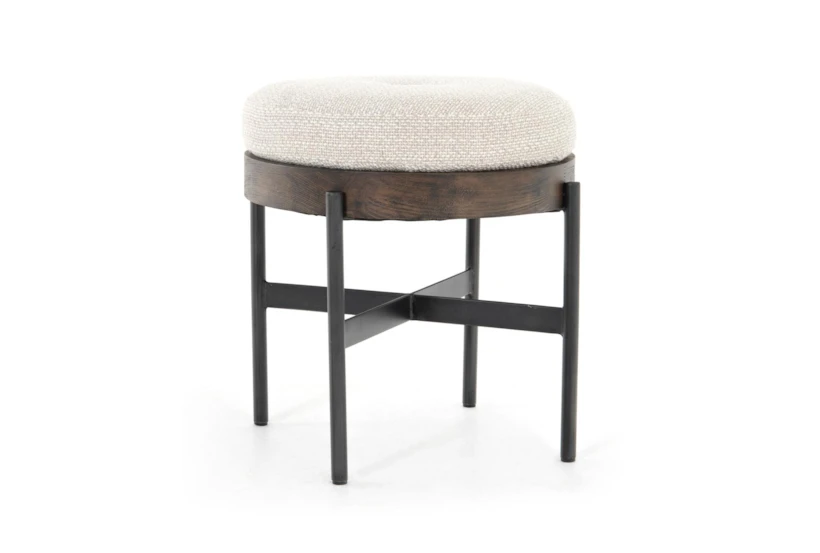 Wood + Upholstered Round Ottoman - 360