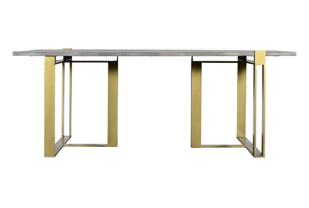 Stone + Metal Base 79" Dining Table