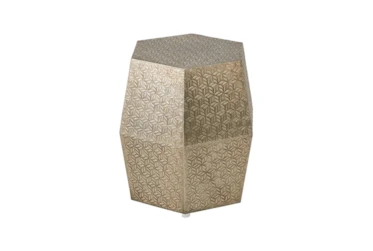 Stamped Metal Hexagon Accent Table
