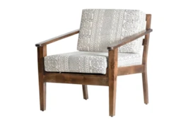 Pranay Print + Wood Frame Accent Chair