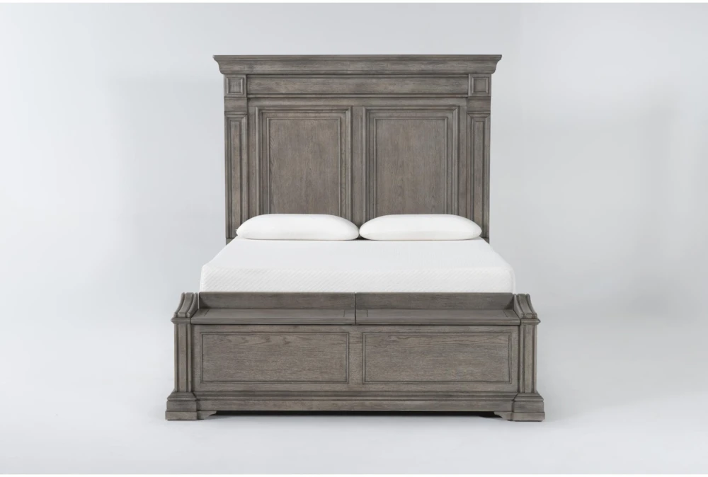 Adriana Grey California King Wood Panel Bed With Storage