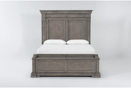 Adriana Grey California King Wood Panel Bed With Storage - Main