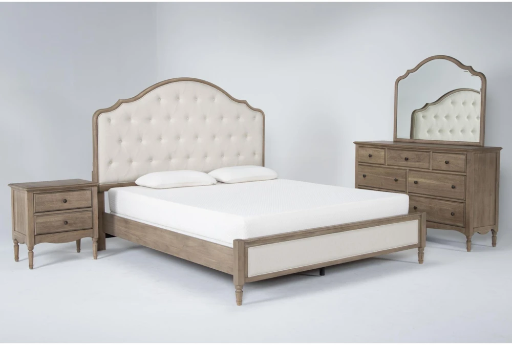 Deliah Queen Upholstered Platform 4 Piece Bedroom Set