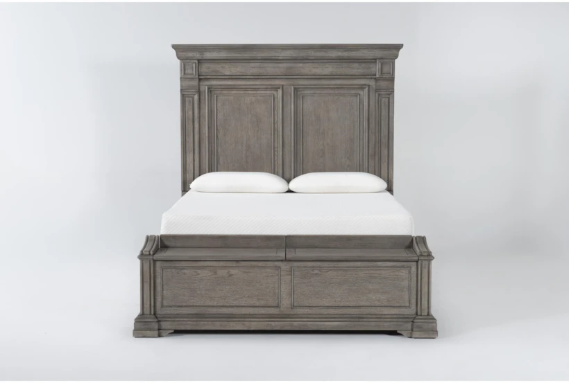 Adriana Grey Queen Wood Panel Bed With Storage - 360