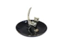 6 Inch Black + Gold Cat Trinket Dish And Ringholder - Detail