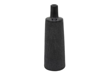 15 Inch Black Beaded Bottle Vase