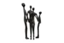 13 Inch Black Metal Family Of 4 Sculpture - Detail
