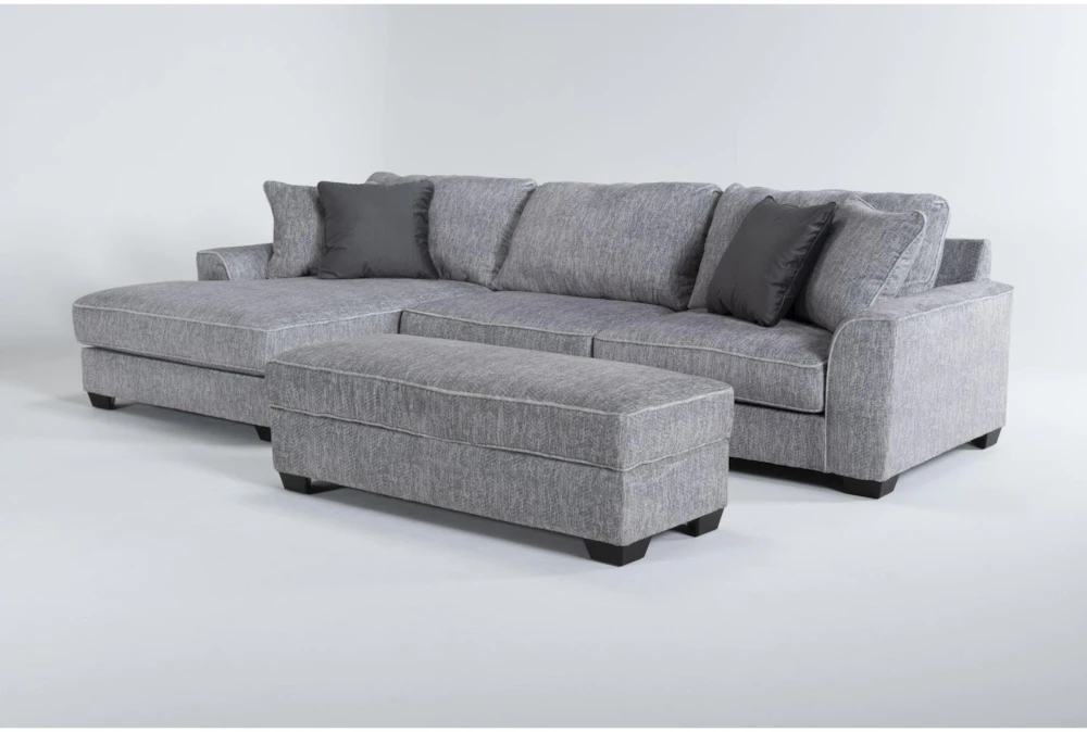 Elias 127" 2 Piece Sectional With Left Arm Facing Chaise & Storage Ottoman