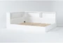 Mateo White  Full Corner Bookcase Bed - Slats