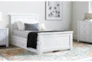 Mateo White  Twin Panel Bed With Double 3 Drawer Storage Unit - Room