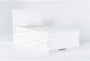 Mateo White  Twin Panel Bed With Double 3 Drawer Storage Unit - Side