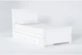 Mateo White  Twin Panel Bed With Single 3 Drawer Storage Unit - Side