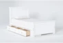 Mateo White  Twin Panel Bed With Single 3 Drawer Storage Unit - Storage