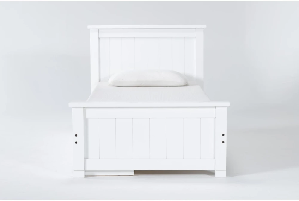 Mateo White  Twin Panel Bed With Single 3 Drawer Storage Unit