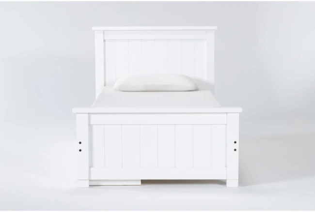 Mateo White  Twin Panel Bed With Single 3 Drawer Storage Unit - 360