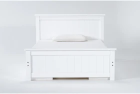 Mateo White  Full Panel Bed With Double 3 Drawer Storage Unit