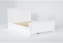 Mateo White  Full Panel Bed With Single 3 Drawer Storage Unit - Slats