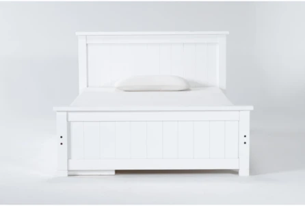 Mateo White  Full Panel Bed With Single 3 Drawer Storage Unit