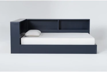 Mateo Blue Full Corner Bookcase Bed