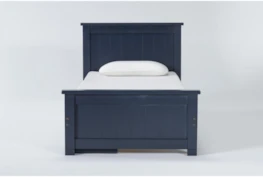 Mateo Blue Twin Panel Bed With Single 3 Drawer Storage Unit