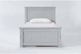 Mateo Grey Twin Panel Bed With Single 3 Drawer Storage Unit