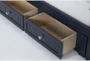 Mateo Blue Full Panel Bed With Single 3 Drawer Storage Unit - Hardware