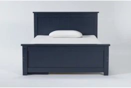 Mateo Blue Full Panel Bed With Single 3 Drawer Storage Unit