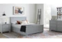 Mateo Grey Full Panel Bed With Double 3 Drawer Storage Unit - Room