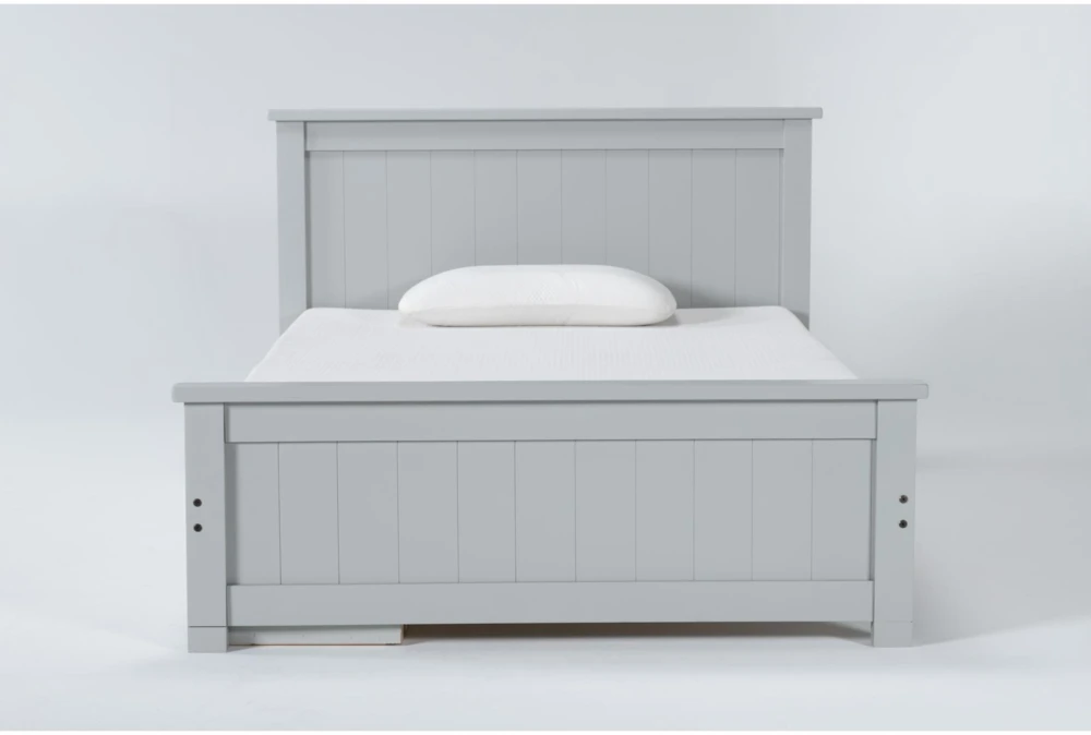 Mateo Grey Full Panel Bed With Single 3 Drawer Storage Unit