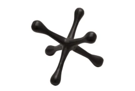 8 Inch Black Metal Jacks Sculpture