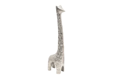 16 Inch Silver Modern Giraffe
