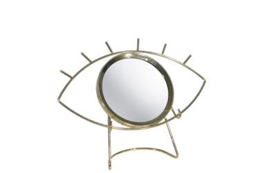 8 Inch Gold Metal Tabletop Eye Mirror