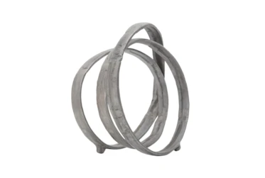 13 Inch Gunmetal Metal Interlocking Rings Sculpture