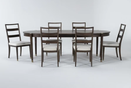 Brighton Oval Dining With Upholstered Chairs Set For 6 By Nate Berkus + Jeremiah Brent