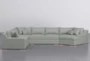 Everett Mint 179" 4 Piece Sectional With Right Arm Facing Cuddler - Signature