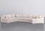 Everett Boucle 179" 4 Piece Sectional With Right Arm Facing Cuddler - Signature