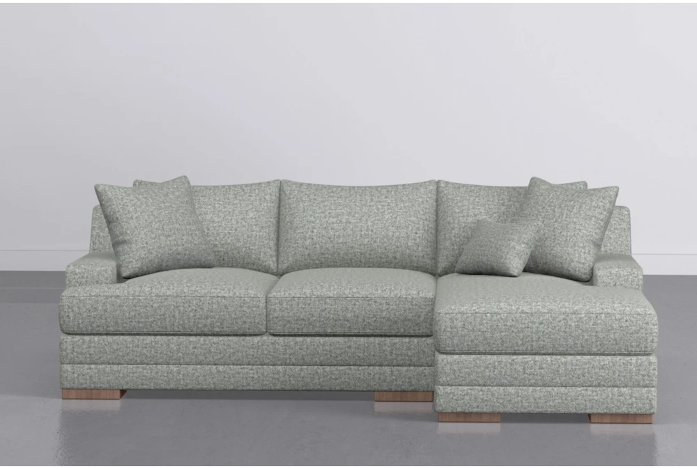 Everett Mint 95" Reversible Sofa Chaise