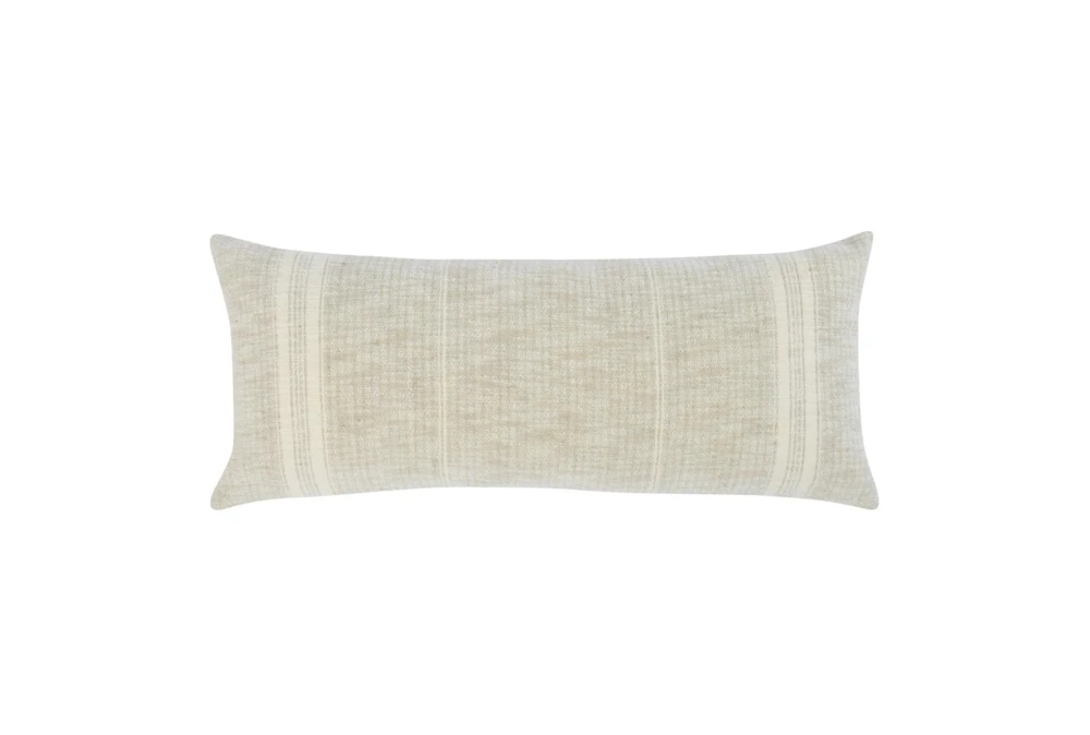 16X36 Natural + White Washed Out Stripe Throw Pillow