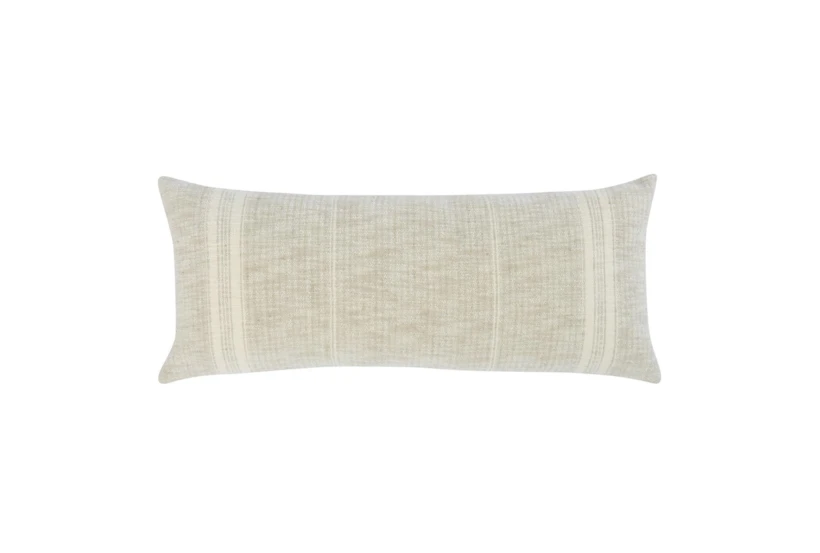 16X36 Natural + White Washed Out Stripe Throw Pillow - 360