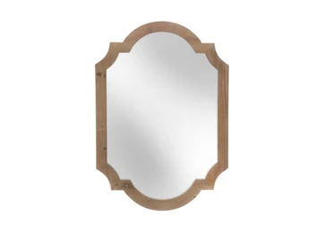 Wood 44.5 Inch Frame Wall Mirror, Brown