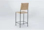 Rattan Natural 26" Counter Stool With Back - Side