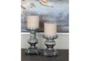 Clear Glass Candle Holder Set Of 2 - Room