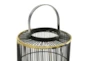 11 & 16 Inch Black + Gold Metal Wire Lantern-Set Of 2 - Detail
